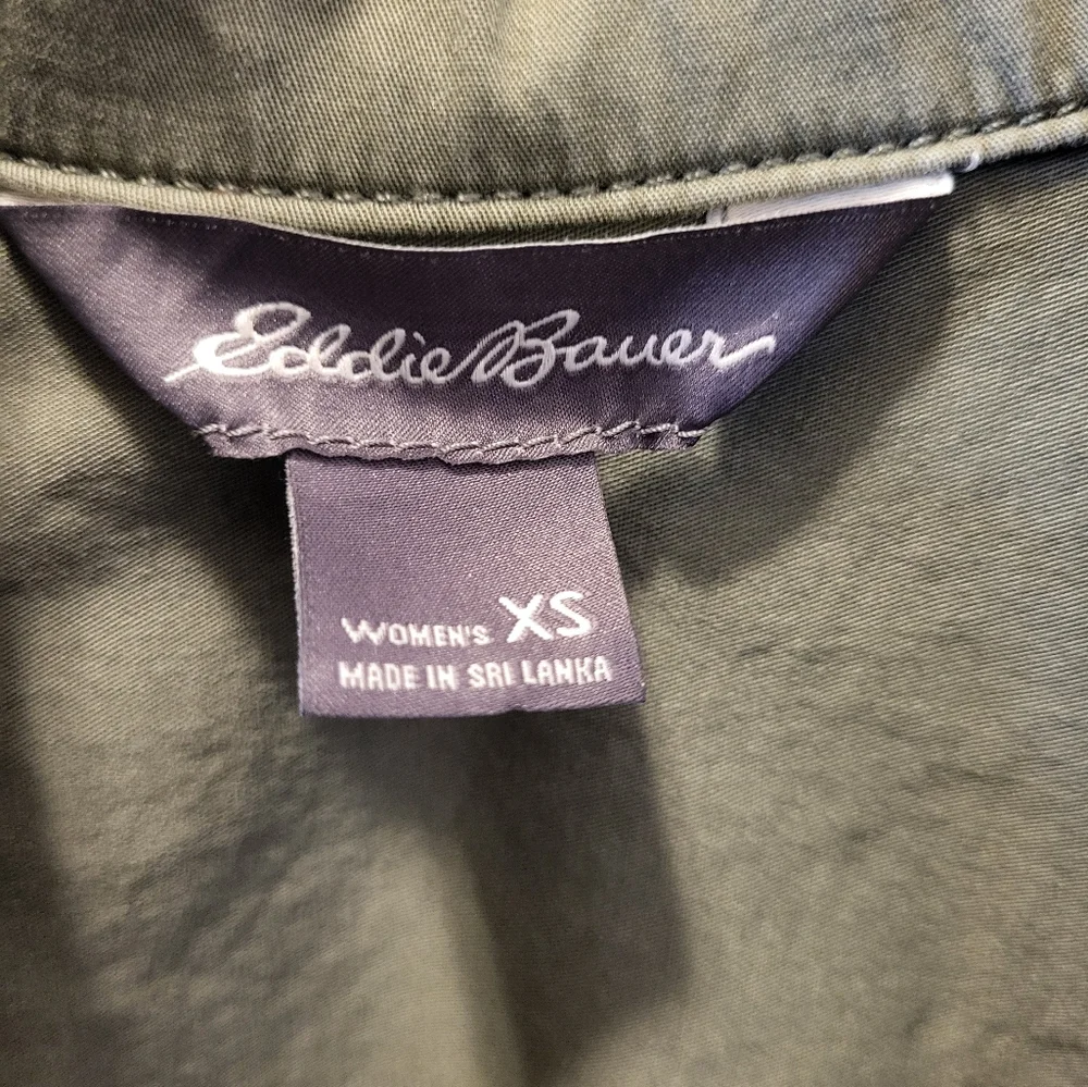 Eddie Bauer Women's XS Military Style Green Lightweight Button Utility Jacket